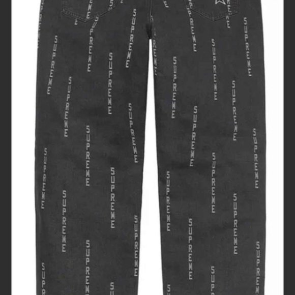 Supreme Logo Stripe Jacquard Regular Jean